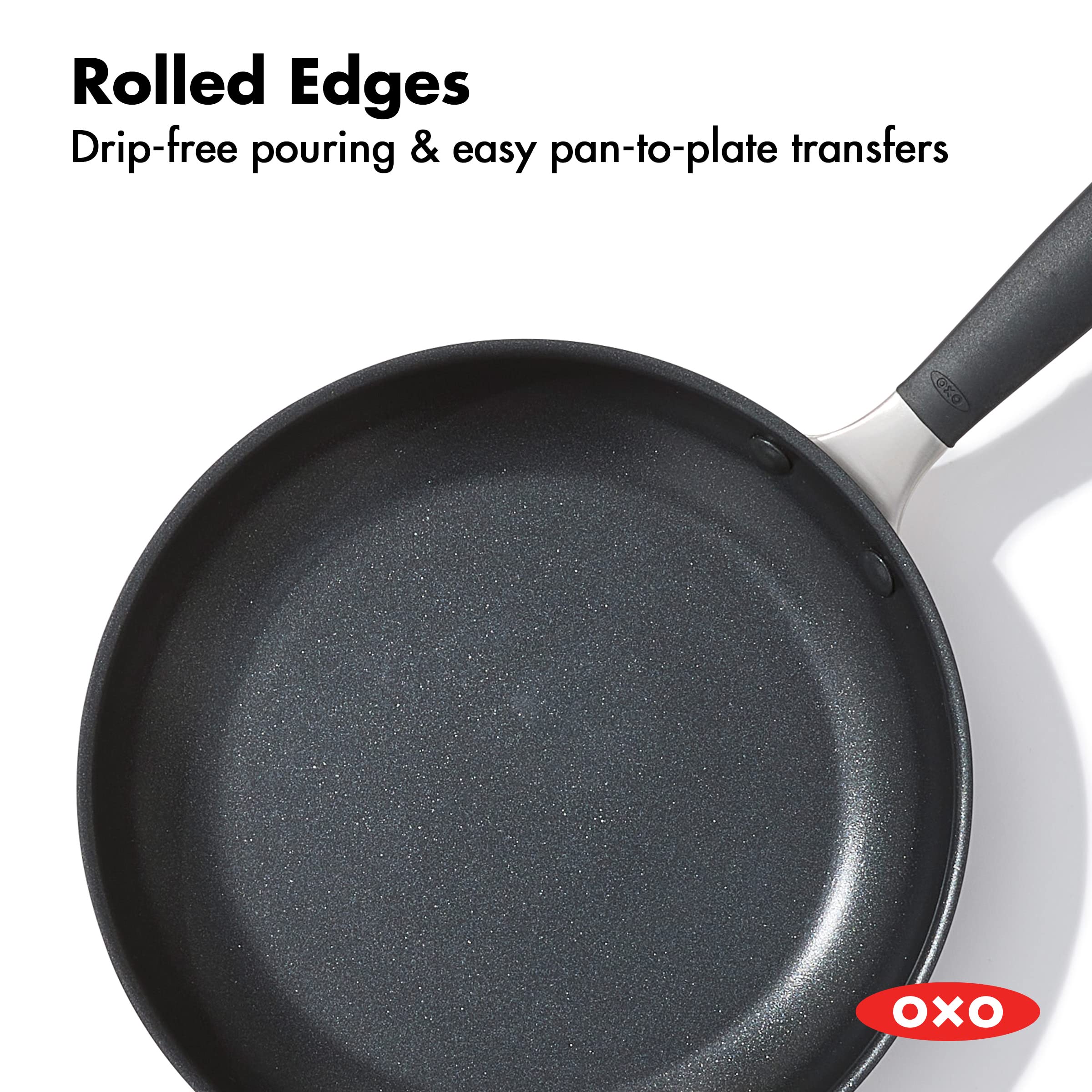 Oxo Good Grips 9.5'' Frying Pan Skillet With Lid, 3-Layered German Engineered Nonstick Coating, Stainless Steel Handle With Nons